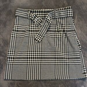 Divided Monochrome Plaid Mini Skirt